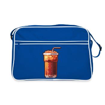 Pixel Cola Glas mit Eis - Retro Tasche - Blau/Weiß - Vorne