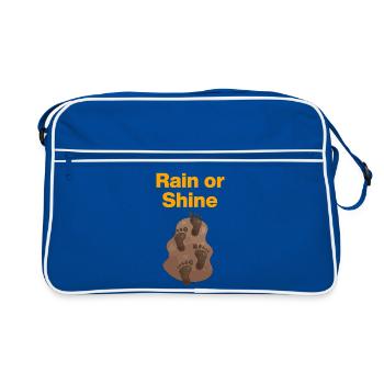 Rain or Shine, Mud Feet! Dancing in the Mud, Festival - Retro Bag - blue/white - Front