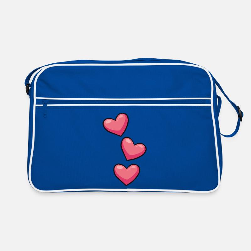 Cœurs à trois en rose Sac Retro