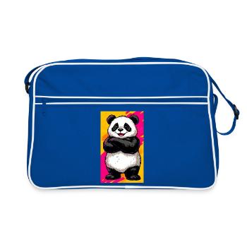 panda - Retro Bag - blue/white - Front