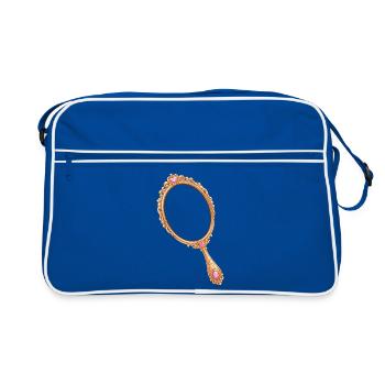 Hand mirrors for your own photos & motifs - Retro Bag - blue/white - Front