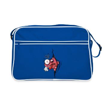 Herzattacke - Retro Tasche - Blau/Weiß - Vorne