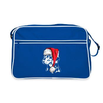 Santa Slovensky Kopov Weihnachten Hunde Wilsigns - Retro Tasche - Blau/Weiß - Vorne