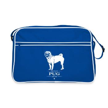 Pug Mom Dog Pug Pug Wilsigns - Retro Bag - blue/white - Front