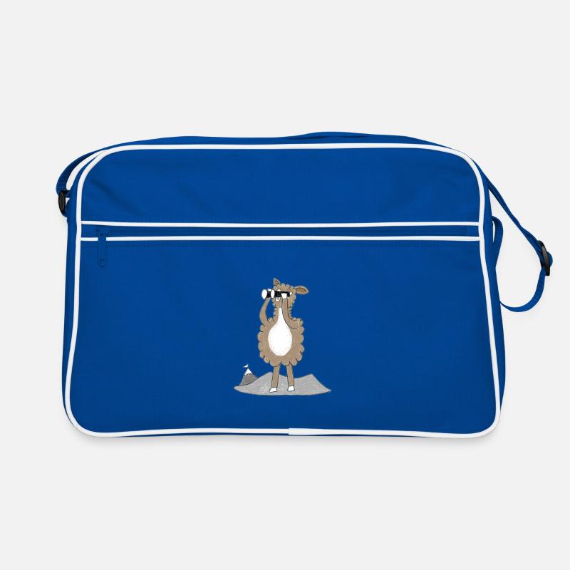 Lama mit Fernglas Retro Tasche