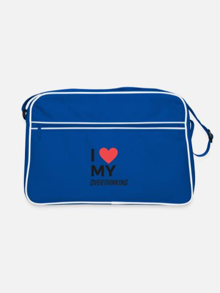 J’adore trop réfléchir - Sac Retro - bleu/blanc - Devant