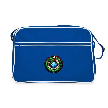 Dragon Vert avec Diamant - Sac Retro - bleu/blanc - Devant