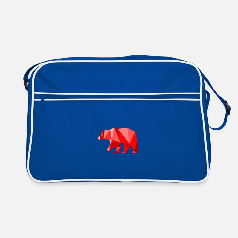 Red Lowpoly Bear Retro Bag