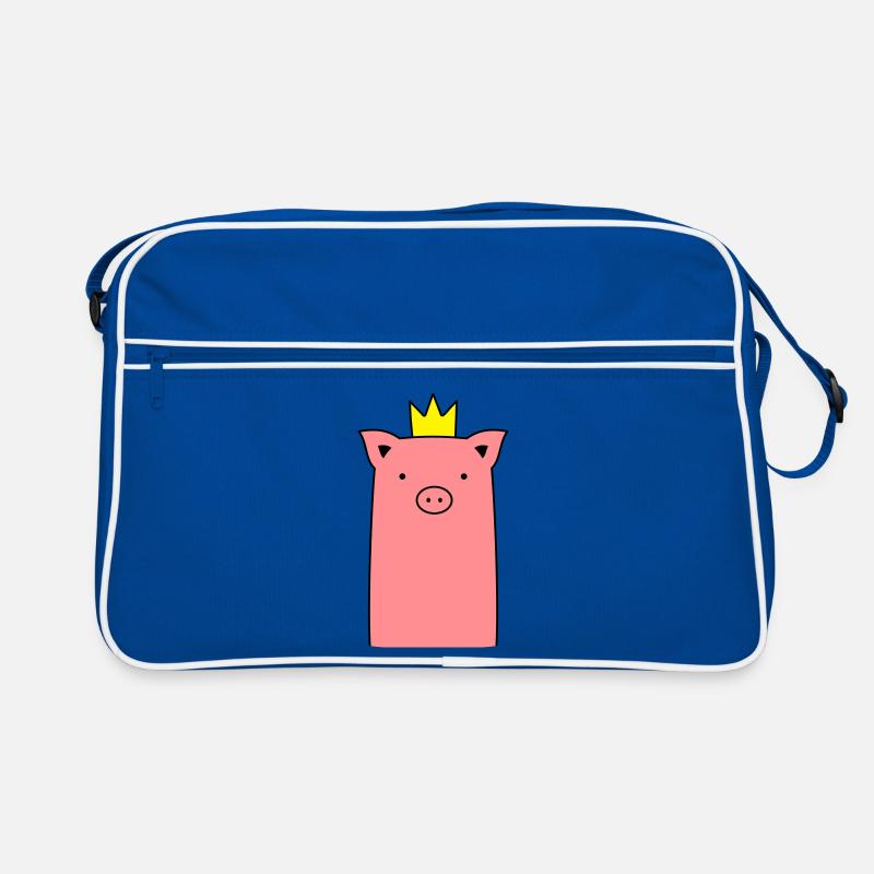 Sau Ferkel Schweinchen mit Krone Geschenk Retro Tasche