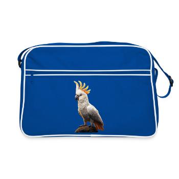 Parrot Macaw Parakeet Cockatoo Lover Parrots - Retro Bag - blue/white - Front