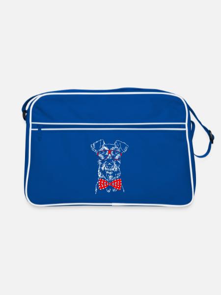 IRISH TERRIER drôle chien lunettes chiens Wilsigns - Sac Retro - bleu/blanc - Devant