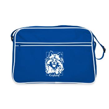 Keeshond Portrait de chien Chiens Wilsigns - Sac Retro - bleu/blanc - Devant