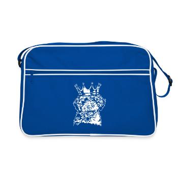 Lagotto Romagnolo Krone Hunde Hund Wilsigns - Retro Tasche - Blau/Weiß - Vorne