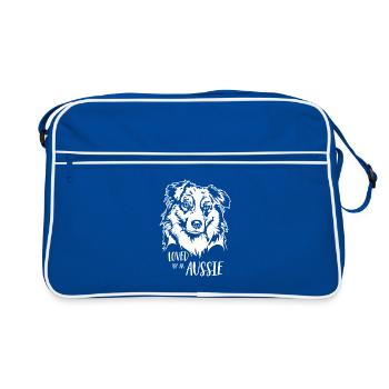 Australian Shepherd loved by an Aussie Wilsigns - Retro Bag - blue/white - Front