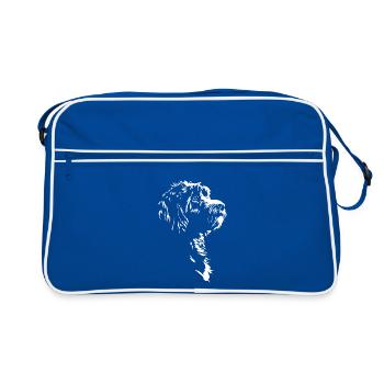 Bernedoodle Silhouette Dog Dog Wilsigns - Retro Bag - blue/white - Front