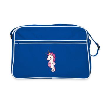 Fantaisie de licorne d’hippocampe - Sac Retro - bleu/blanc - Devant