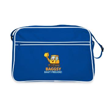Excavatrice au visage amical - Sac Retro - bleu/blanc - Devant