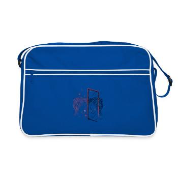 Abstract Mirror Image Portrait Design - Retro Bag - blue/white - Front
