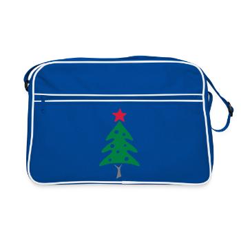 Weihnachtsbaum - Retro Tasche - Blau/Weiß - Vorne