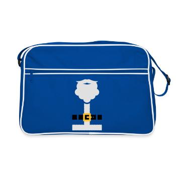 Santa suit and beard - Retro Tasche - Blau/Weiß - Vorne