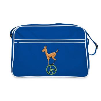 Symbole de paix Fawn - Sac Retro - bleu/blanc - Devant