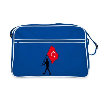 Drapeau Turquie Homme Marche - Sac Retro - bleu/blanc - Devant