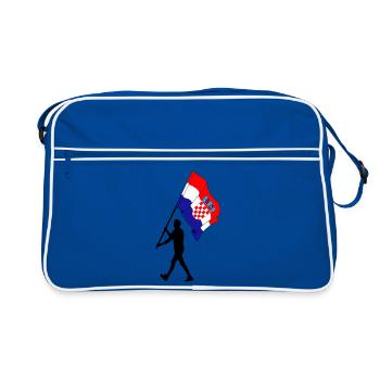 Drapeau Croatie homme marchant - Sac Retro - bleu/blanc - Devant