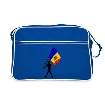 Drapeau Moldavie homme marchant - Sac Retro - bleu/blanc - Devant