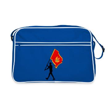 Drapeau Monténégro homme marchant - Sac Retro - bleu/blanc - Devant