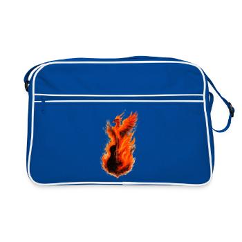 Phoenix Fire Guitar: Incandescent Rock Design - Retro Bag - blue/white - Front