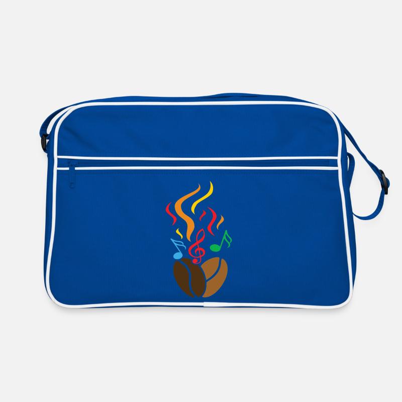 Kaffeebohnen mit Noten Retro Tasche