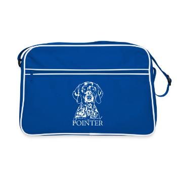 German Shorthaired Pointer Hund Wilsigns Jagdhunde - Retro Tasche - Blau/Weiß - Vorne