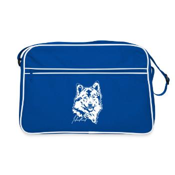 Icelandic Dog Portrait Dogs Dog Wilsigns - Retro Bag - blue/white - Front