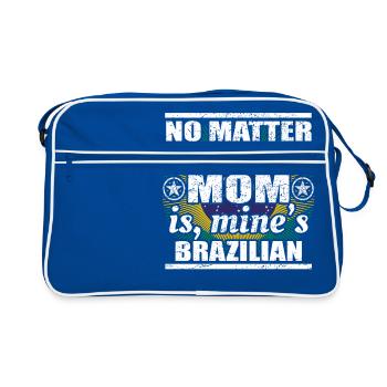 no matter mom cool mother gift brazil png - Retro Bag - blue/white - Front