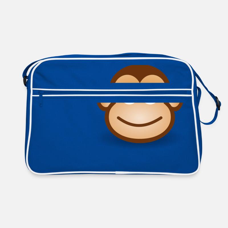 Visage de singe Idée de cadeau - Sac Retro - bleu/blanc