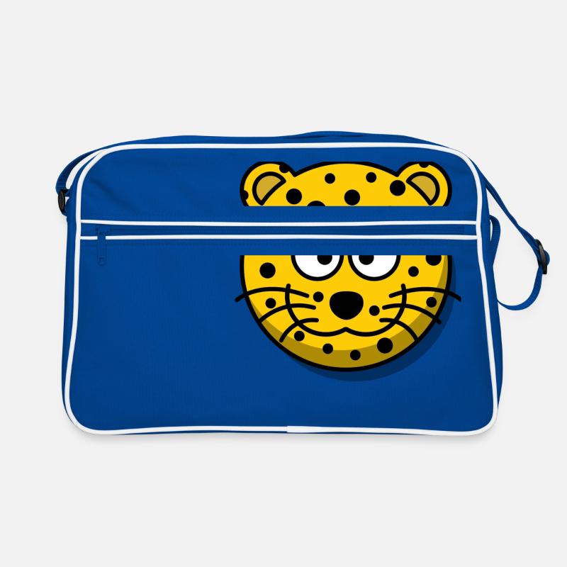 Leopard - Retro Tasche - Blau/Weiß