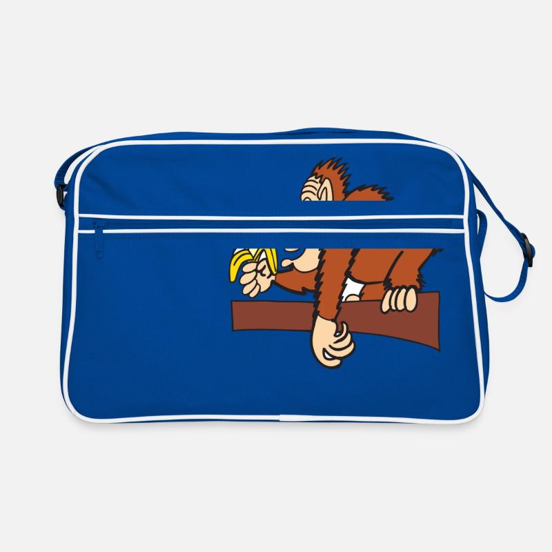 AFFE MIT BANANE! - Retro Tasche - Blau/Weiß