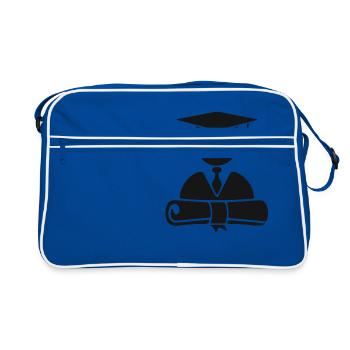 ICON Symbol Bachelor Master - Retro Tasche - Blau/Weiß - Vorne