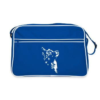 Finlandais Lapon Silhouette Chien Chien Wilsigns - Sac Retro - bleu/blanc - Devant