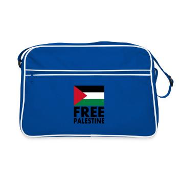 Free palestine - Retro Tasche - Blau/Weiß - Vorne