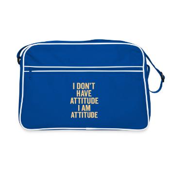 Ich habe keine Attitüde, ich bin Einstellung - Retro Tasche - Blau/Weiß - Vorne