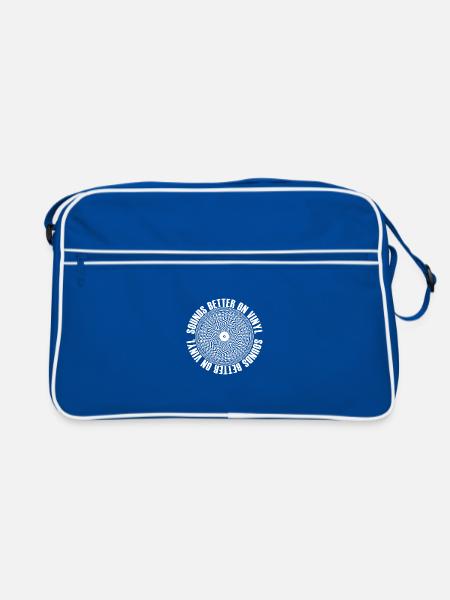 Sounds Better On Vinyl Record Retro Music - Retro Bag - blue/white - Front