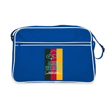 Alien Beer Reception Humor - Retro Bag - blue/white - Front