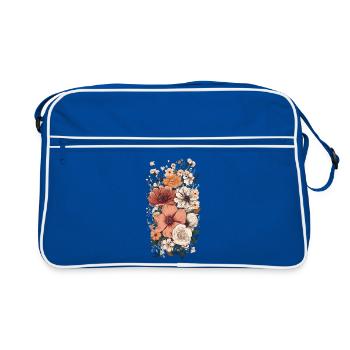 Magnifique pastel d’herbier de fleurs bohèmes - Sac Retro - bleu/blanc - Devant