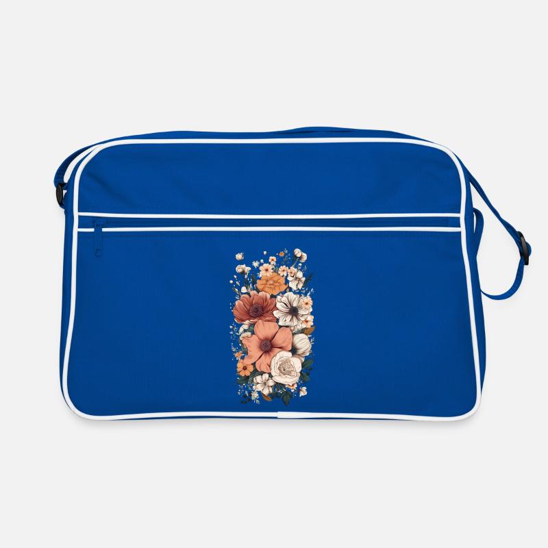 Magnifique pastel d’herbier de fleurs bohèmes Sac Retro