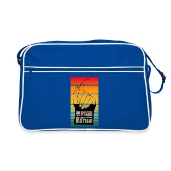 Pêcheuses de carpe : seuls les conseils pour les gros poissons comptent ! - Sac Retro - bleu/blanc - Devant