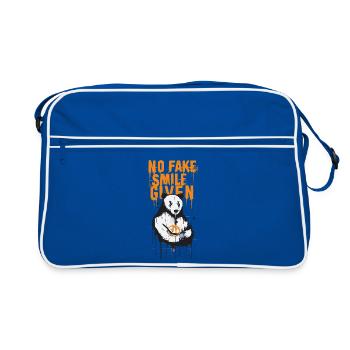 No Fake Smile Polar Panda - Edgy Streetwear Design - Retro Bag - blue/white - Front