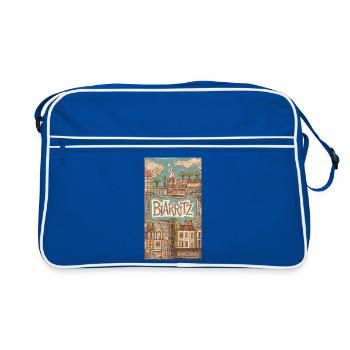 Biarritz Seaside Retro Illustration France City - Retro Bag - blue/white - Front