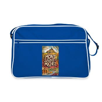 Mont Saint-Michel Psychedelic Skyline France City - Retro Bag - blue/white - Front