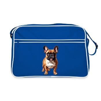 Bouledogue français - Sac Retro - bleu/blanc - Devant
